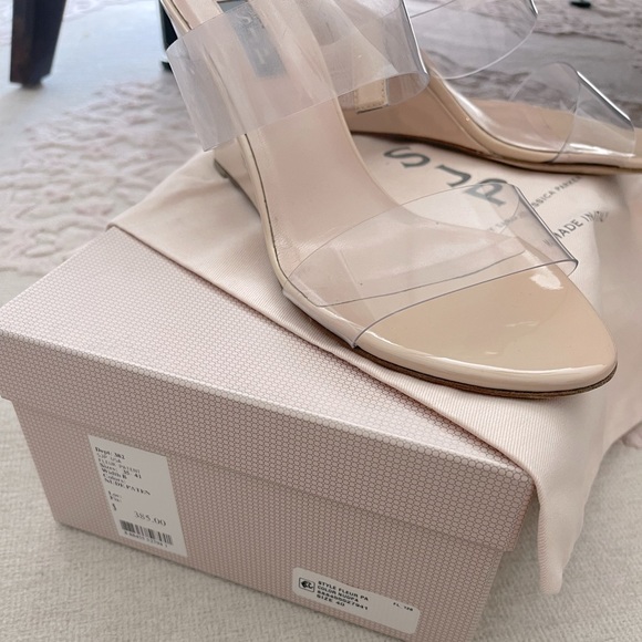 SJP by Sarah Jessica Parker Nude patent leather wedges sz 40 - Picture 3 of 6